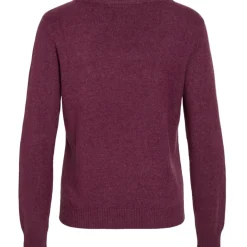 VILA dame strik VIRIL - Fig Dark Melange Sale