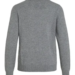 VILA dame strik VIRIL - Medium grey melange Sale