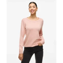 VILA dame strik VIRIL - Misty Rose Melange Discount