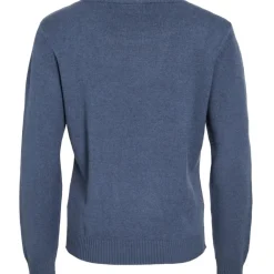 VILA dame strik VIRIL - Vintage Indigo Dark Melange Clearance