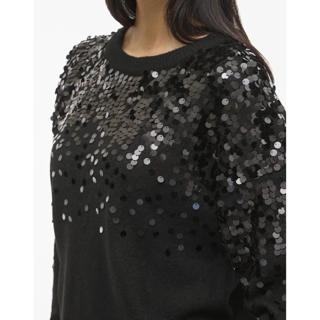 VILA dame strik VISIQUIN - Black Beauty Outlet