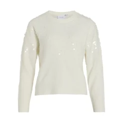 VILA dame strik VISIQUIN - White Discount