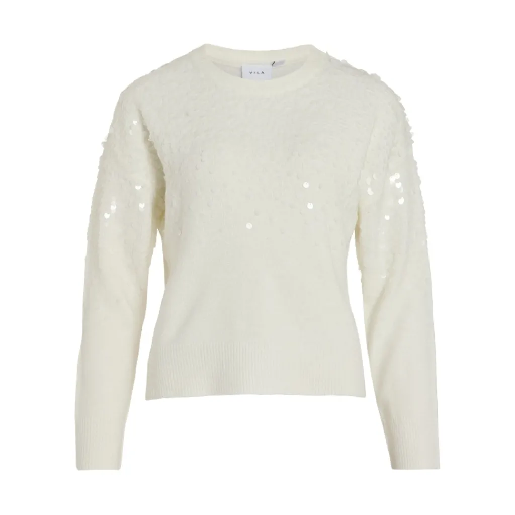 VILA dame strik VISIQUIN - White Discount