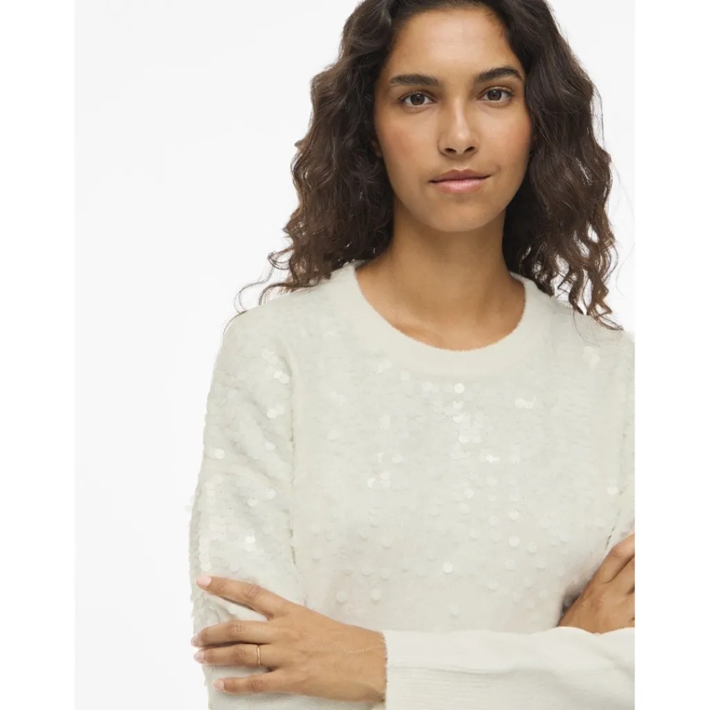 VILA dame strik VISIQUIN - White Discount