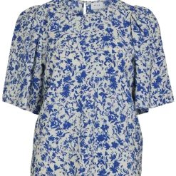 VILA dame top VIALLY - Mazarine Blue AOP