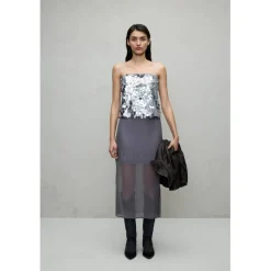 VILA dame top VICHAYA - Silver Sale