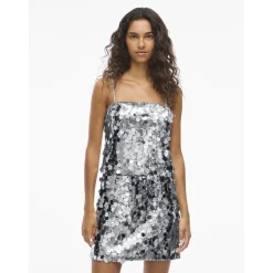 VILA dame top VICHAYA - Silver Sale