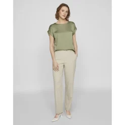 VILA dame top VIELLETTE - Oil Green Outlet