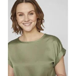 VILA dame top VIELLETTE - Oil Green Outlet