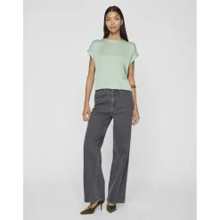 VILA dame top VIELLETTE - Silt Green Discount