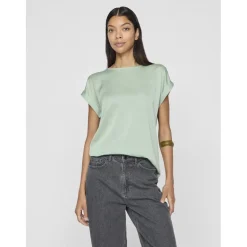 VILA dame top VIELLETTE - Silt Green Discount