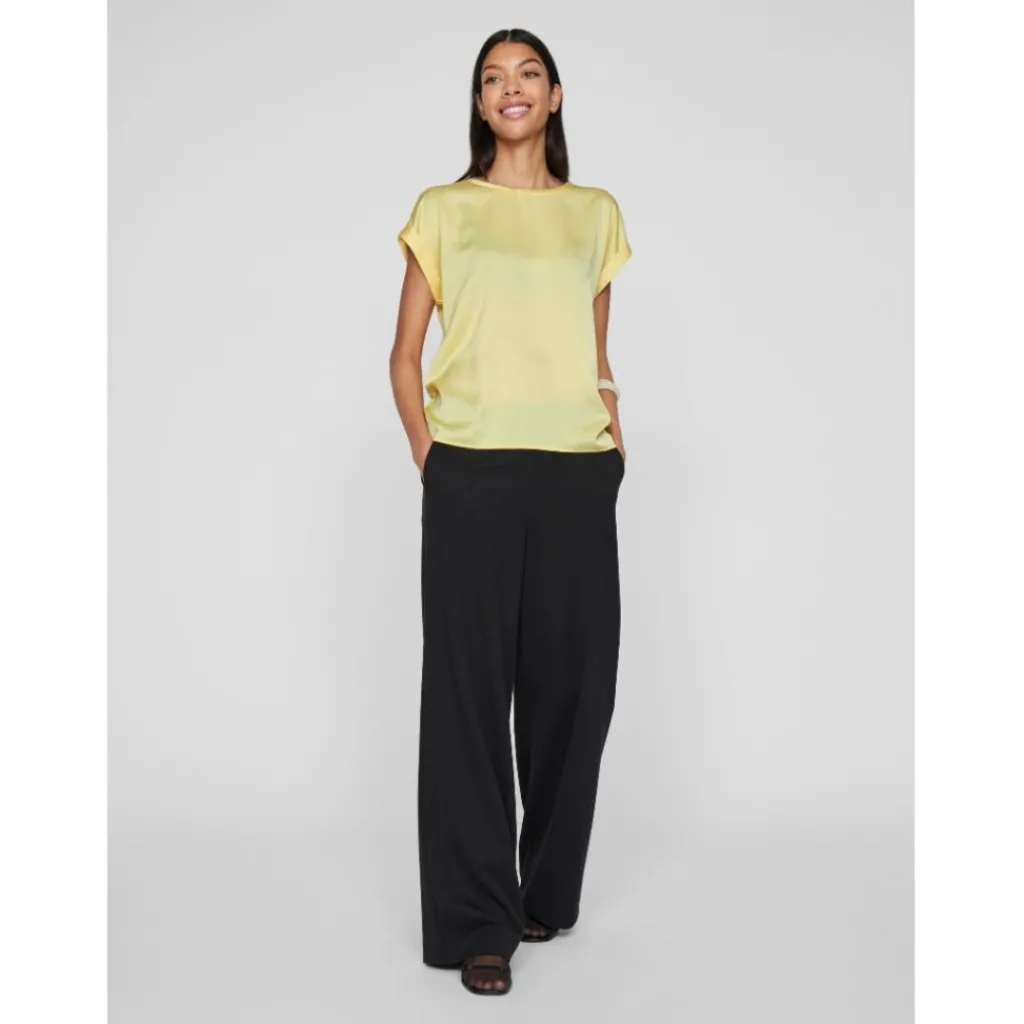 VILA dame top VIELLETTE - pale banana Outlet
