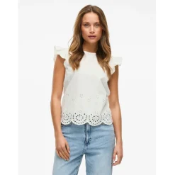 VILA dame top VIHORTENSA - Snow white Best