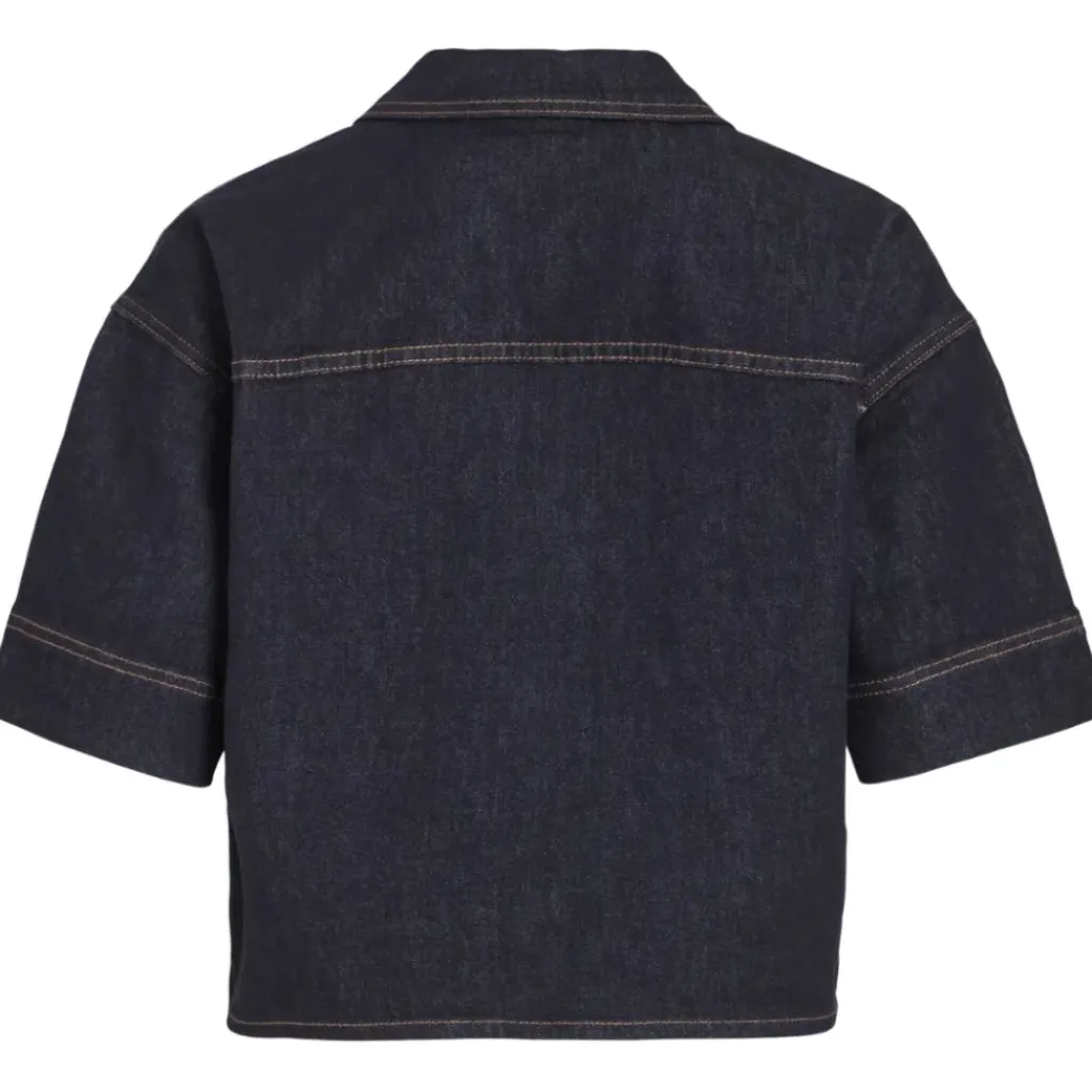 VILA DAME TOP VILEVA - Dark Blue Denim Hot