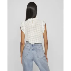 VILA dame top VINETE - Cloud Dancer Online