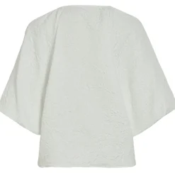 VILA dame top VIRADIA - Birch JACQUARD ROSES Sale