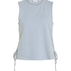 VILA dame top VISTRIPLO - Regatta Stripes BIRCH Hot