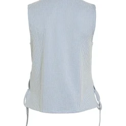 VILA dame top VISTRIPLO - Regatta Stripes BIRCH Hot