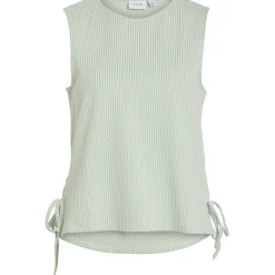 VILA dame top VISTRIPLO - Silt Green Stripes BIRCH Hot