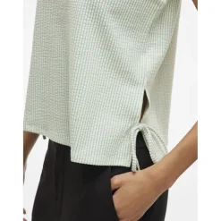 VILA dame top VISTRIPLO - Silt Green Stripes BIRCH Hot