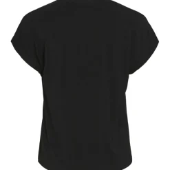 VILA dame t-shirt VIVOVLA - Black Beauty Hot