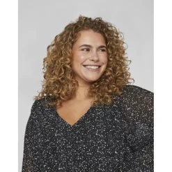 VILA kjole curve dame VIDALIANA - Black Outlet